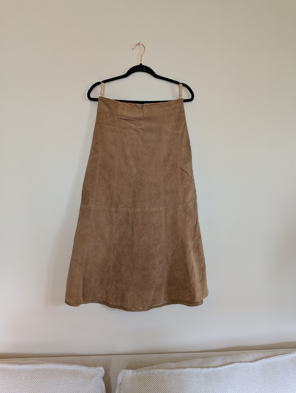 Vintage Suede Midi Skirt